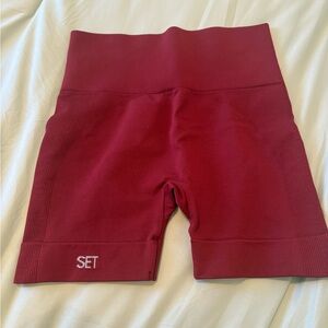 SET Active Women's Burgundy Bike Shorts